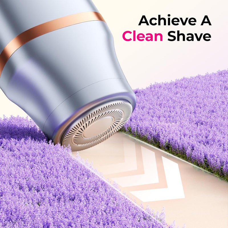 Kaphio Bikini Trimmer for Women Pubic Hair: 2 in 1 Electric Razors for Women - IPX7 Waterproof Lady Shaver for Travel & Home Use (Blue-Gold) - Image 4